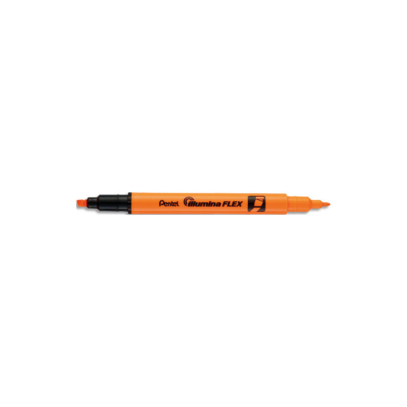 PENTEL Surligneur ILLUMINA FLEX bi-pointe 2,5&#47;4,2mm. Coloris orange