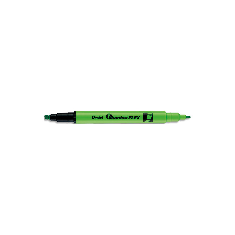 PENTEL Surligneur ILLUMINA FLEX bi-pointe 2,5&#47;4,2mm. Coloris vert