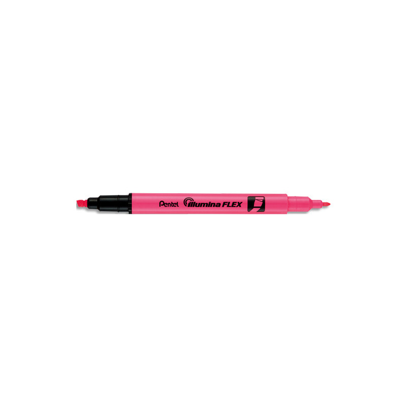 PENTEL Surligneur ILLUMINA FLEX bi-pointe 2,5&#47;4,2mm. Coloris rose
