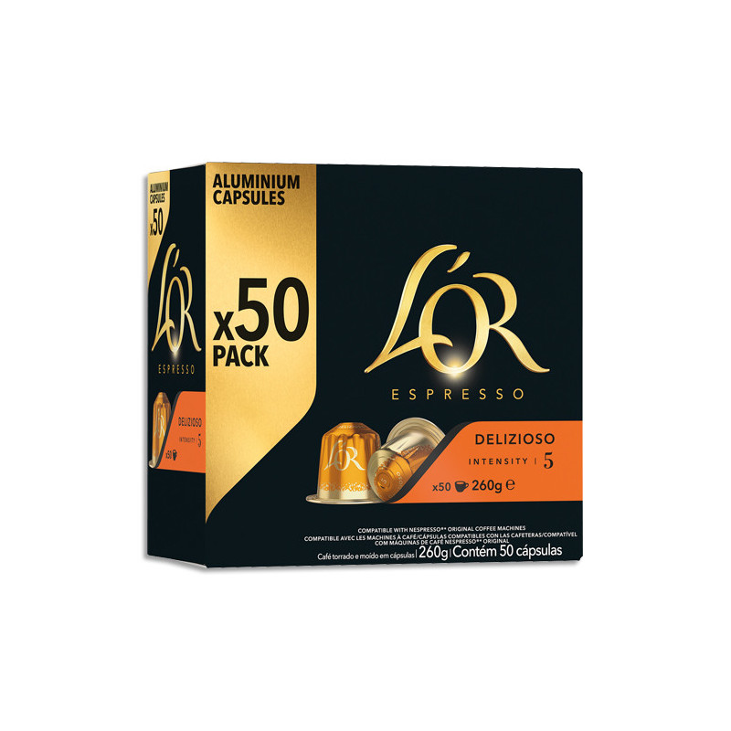 L&#39;OR Boîte de 50 dosettes Espresso Delizioso