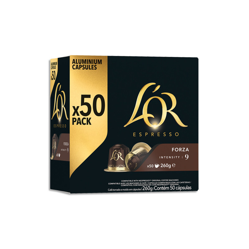 L'OR Boite de 50 dosettes Espresso Forza