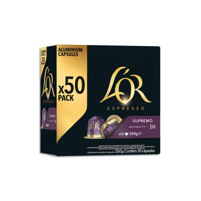L&#39;OR Boîte de 50 dosettes Espresso Supremo
