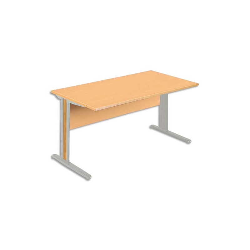 SIMMOB Bureau alu hêtre L160 x P80 cm