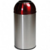 PROBBAX Collecteur &#39;&#39;dôme&#39;&#39; 40L - Inox Satiné&#47;Rouge