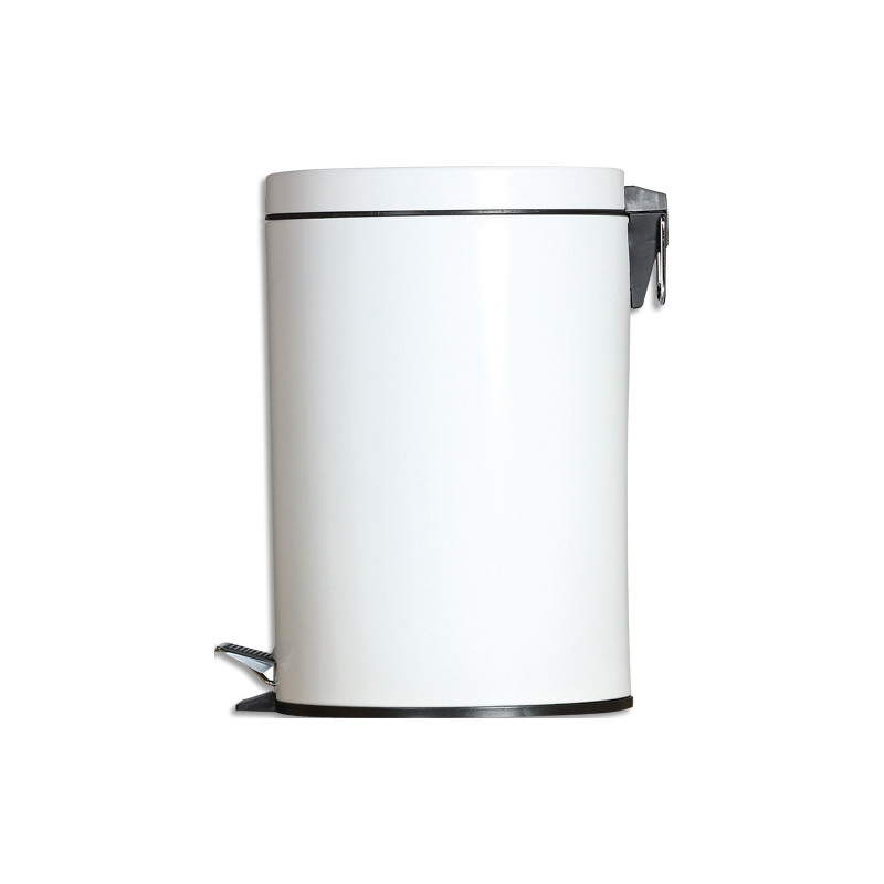 PROBBAX Collecteur à pédale 5L avec bac intérieur en plastique blanc