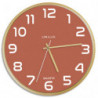 UNILUX Horloge murale Baltic, cadre en bois. Fonctionne avec 1 pile AA fournie. Diamètre 31,5 cm. Brique