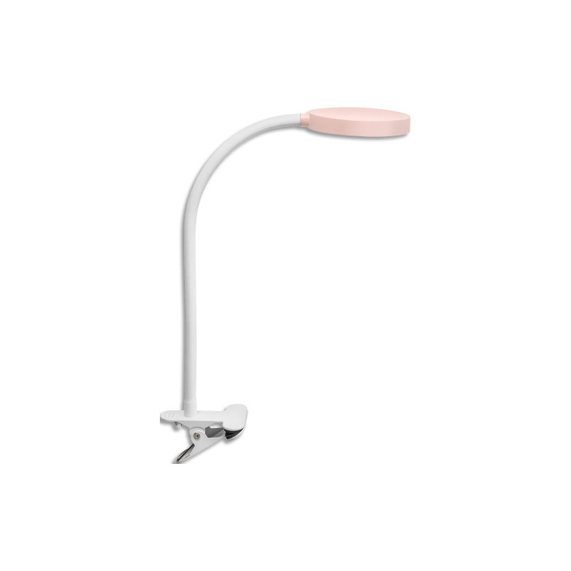 CEP Lampe bureau FLEX à pince. Bras flexible en métal gainé, tête orientable. Variateur d&#39;intens
