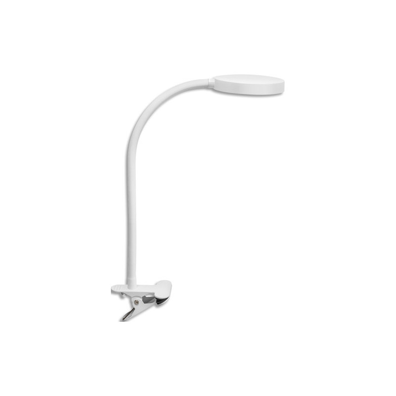 CEP Lampe bureau FLEX à pince. Bras flexible métal gainé, tête orientable. Variateur d&#39;intensit&
