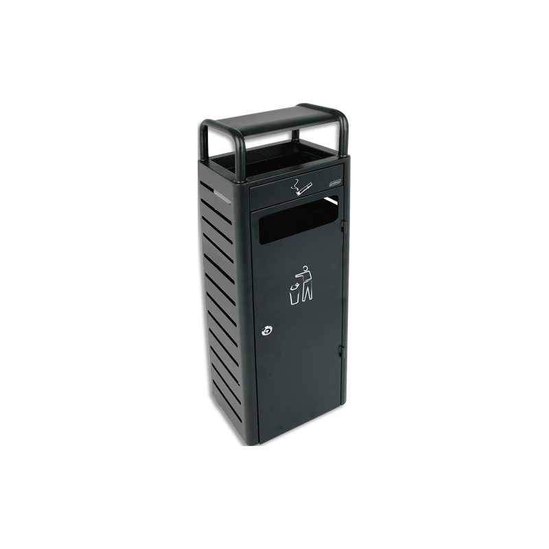 PROBBAX Cendrier 3L Avec Corbeille 24L gris foncé