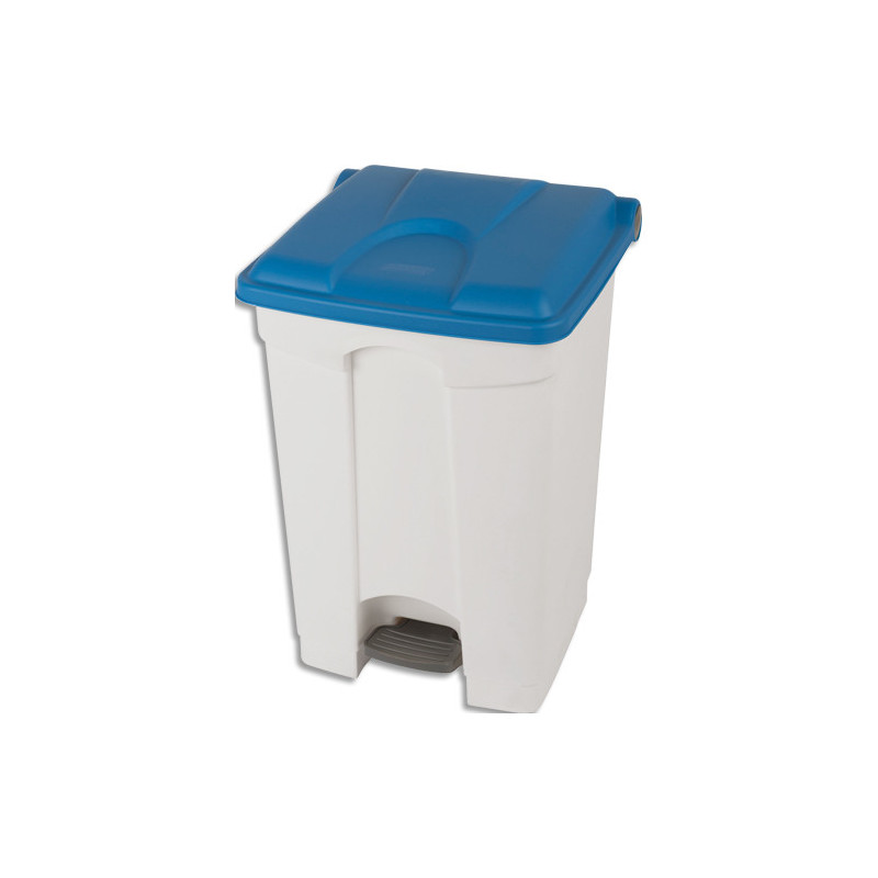 PROBBAX Collecteur à pédale Capacité 45L blanc bleu