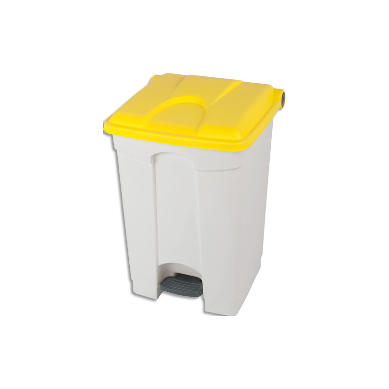 PROBBAX Collecteur à pédale Capacité 45L blanc jaune
