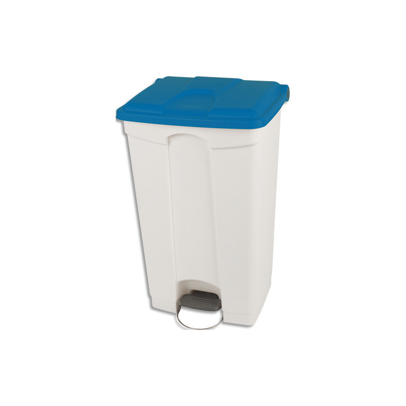 PROBBAX Collecteur à pédale Capacité 90L blanc bleu