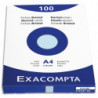EXACOMPTA Étui de 100 fiches bristol non perforées 210x297mm A4 unies bleu azur