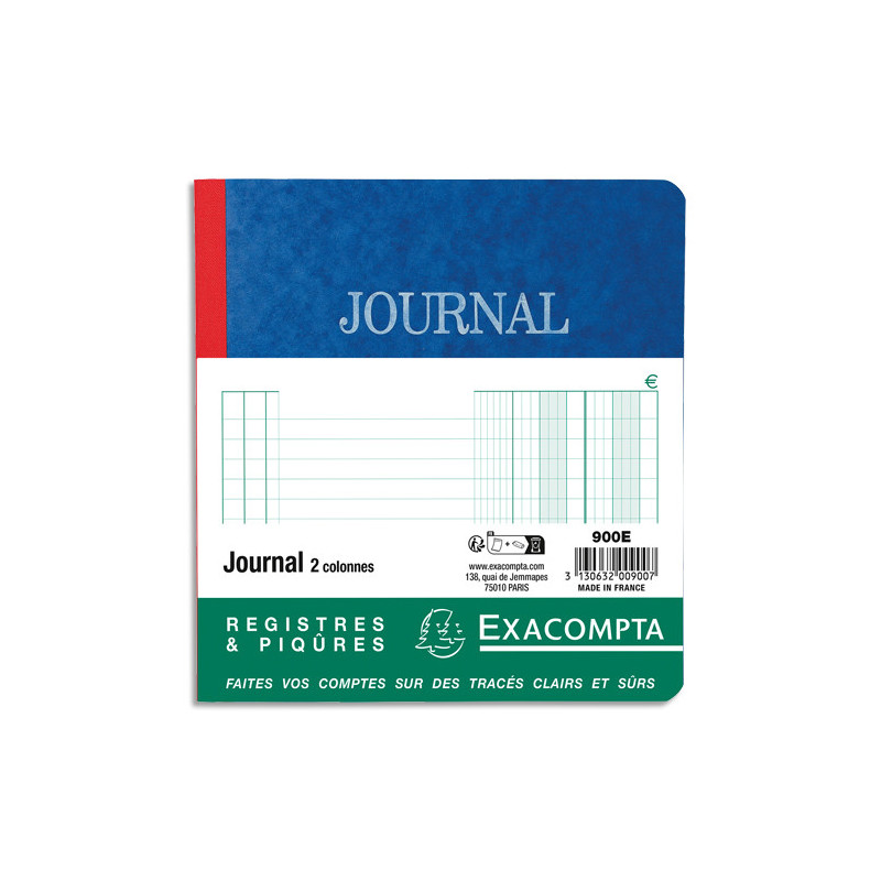 EXACOMPTA Piqûre journal folioté 21x19cm 80 pages. Coloris assortis