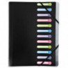 EXACOMPTA Trieur OPAK en polypropylène 12 compartiments A4. Avec pochette 3 rabats. Coloris noir