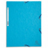 EXACOMPTA Chemise 3 rabats et élastique, en carte lustrée 5/10e, 400gr. Format 24x32cm. Coloris Turquoise