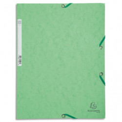 EXACOMPTA Chemise 3 rabats et élastique, en carte lustrée 5/10e, 400gr. Format 24x32cm. Coloris Tilleul