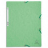 EXACOMPTA Chemise 3 rabats et élastique, en carte lustrée 5/10e, 400gr. Format 24x32cm. Coloris Tilleul