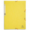EXACOMPTA Chemise 3 rabats &amp; élastique, en carte lustrée 5/10e, 400gr. Format 24x32cm. Jaune Citron