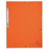 EXACOMPTA Chemise 3 rabats et élastique, en carte lustrée 5/10e, 400gr. Format 24x32cm. Coloris Orange