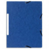 EXACOMPTA Chemise 3 rabats et élastique carte marbrée recyclée 4/10e 355gr. Format 24x32cm. Coloris Bl
