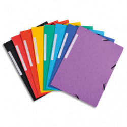 EXACOMPTA Chemise 3 rabats et élastique carte marbrée recyclée 4/10e 355gr.Format 24x32cm.Coloris Asso