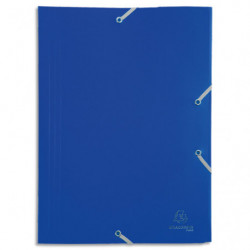 EXACOMPTA Chemise 3 rabats et élastique ECO en polypropylène 4/10e. Coloris Bleu