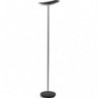 ALBA Lampadaire LED acier. 30W, 3500lmn, 3000K, 25000h. Interrupteur avec variateur. H188 cm Chrome&#47;Noir