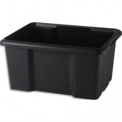 SUNDIS Bac de rangement noir superposable empilable France matière recyclée 15L 38xh19,5x29cm