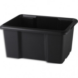 SUNDIS Bac de rangement noir superposable empilable France matière recyclée 30L 47 x h 50,5x 27 cm