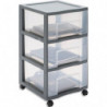 SUNDIS Tour plastique Tower 3 tiroirs XL (l x h x p) 38,5 x 64,5 x 37 cm