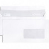 CLAIREFONTAINE Paquet de 50 enveloppes Blanches auto-adhésives 80 gr format 110x220mm fenêtre 45x100mm