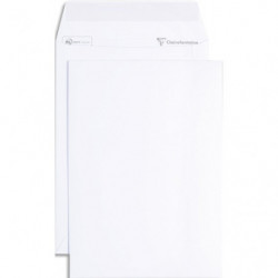 CLAIREFONTAINE Paquet de 50 pochettes vélin Blanc auto-adhésives 120g format C5 162 x 229 mm