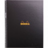 RHODIA Cahier spirale couverture Noire carte 22,5x29,7cm 160 pages 5x5 perforées 4 trous