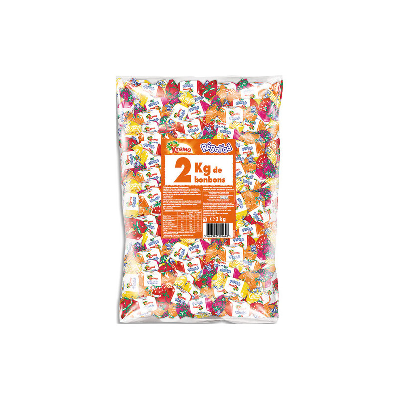 KREMA Confiseries aromatisées KREMA REGAL&#39;AD nouvelle recette sans gélatine. Parfums assortis. Sachet 2kg