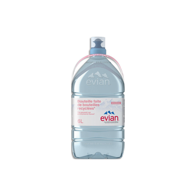 EVIAN bonbonne 6L Eau minérale filtrée à travers les roches glacières. Sensation de fraîcheur