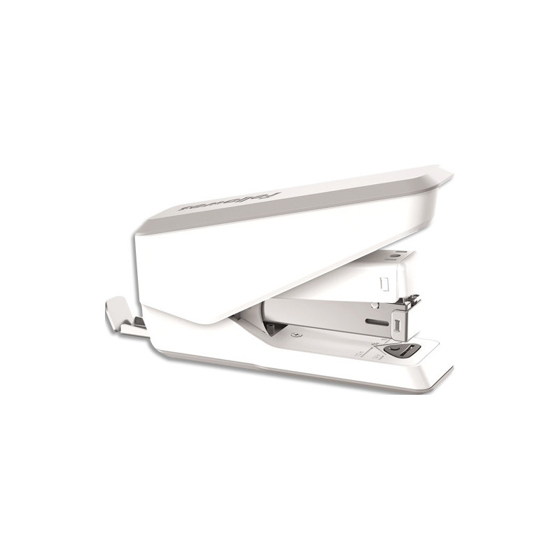 FELLOWES Agrafeuse de bureau LX840&trade;. Technologie EasyPress et Microban. 25 feuilles, Demi bande. Blanche