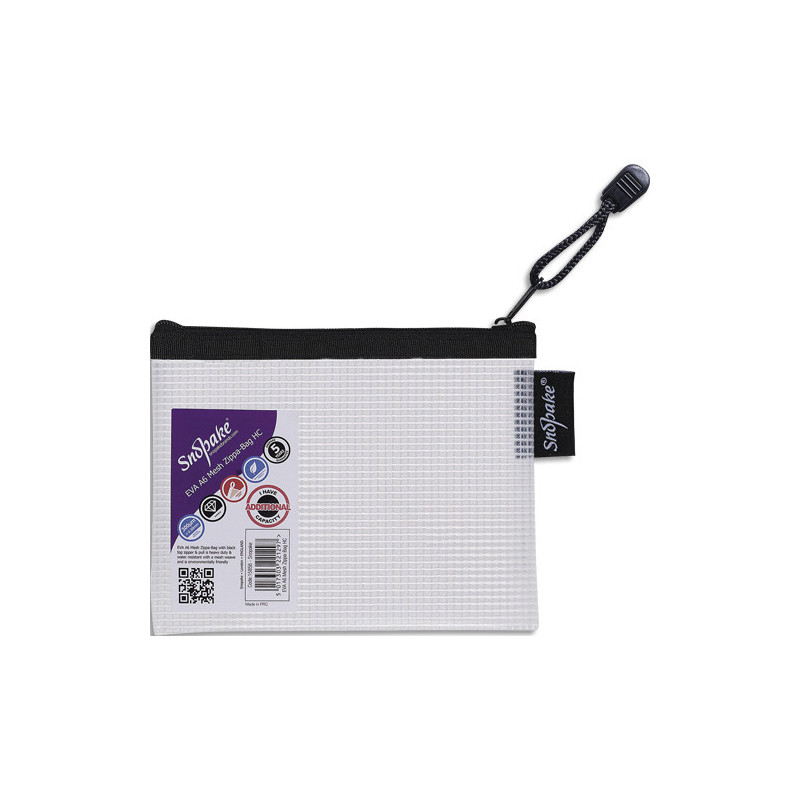 SNOPAKE Pochette A6 fourre-tout renforcée &#39;&#39;Eva Mesh&#39;&#39; Avec soufflet Fermeture zip métal