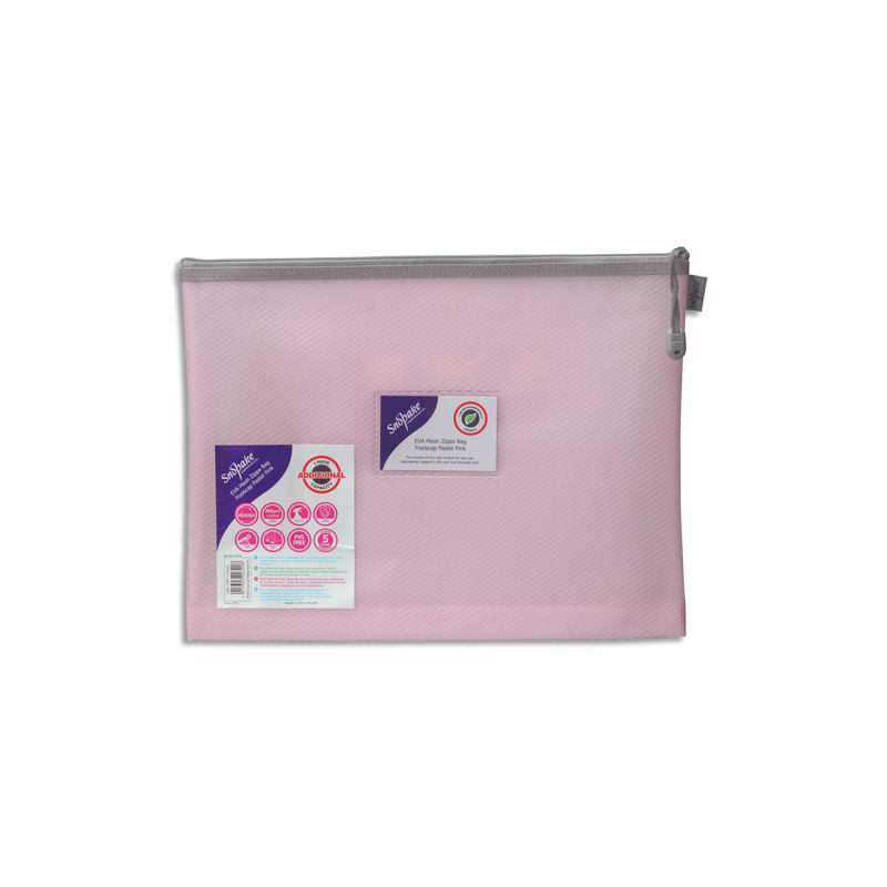 SNOPAKE Pochette fourre-tout renforcée &#39;&#39;Eva Mesh Pastel&#39;&#39; A4 Rose 280 x 360 x 50 mm