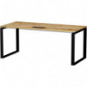MT INTERNATIONAL Bureau droit l180xp67 plateau Chêne brut et pieds o noir