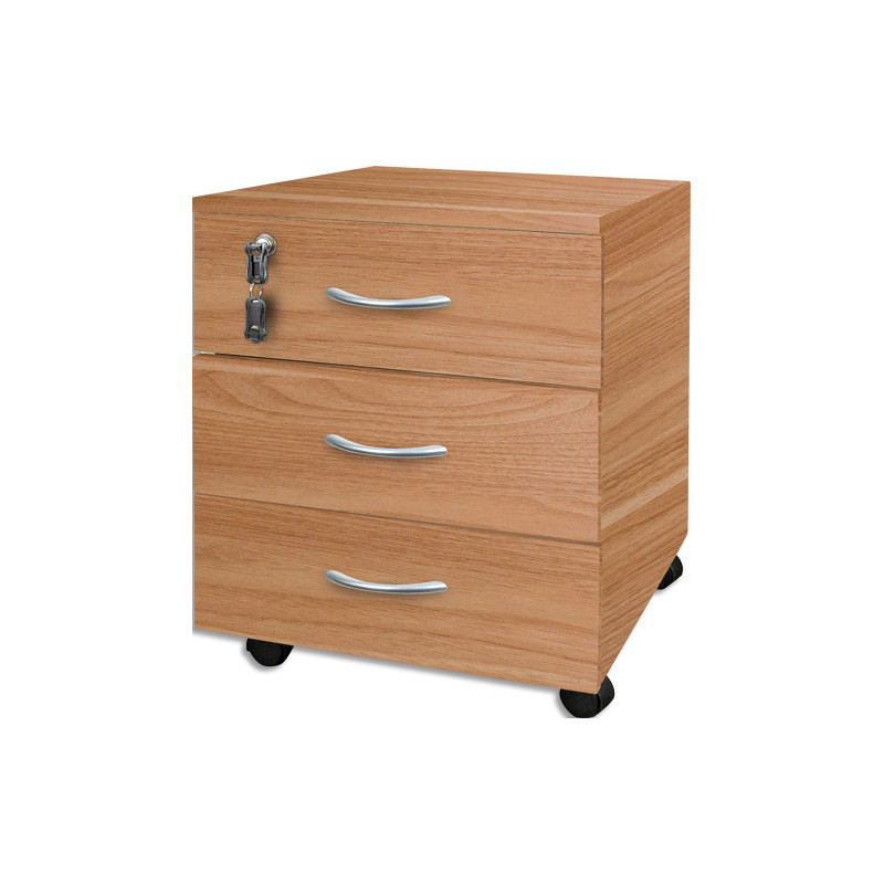 MT INTERNATIONAL Caisson mobile melamine 2 tiroirs papeterie Hêtre