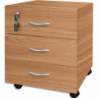 MT INTERNATIONAL Caisson mobile melamine 2 tiroirs papeterie Hêtre