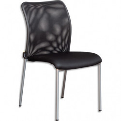 MT INTERNATIONAL Chaise visiteur Alix assise en tissu nid d'abeille. Densité de la mousse : 32 kg/m3