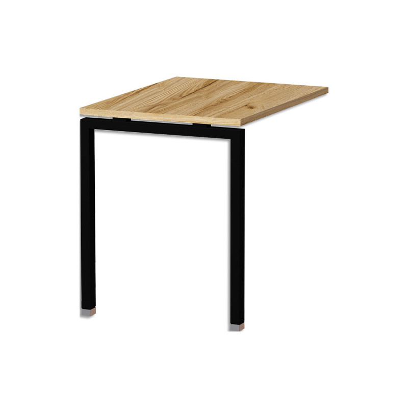 MT INTERNATIONAL Retour de Bureau l80xp60 plateau Chêne brut et pieds u noir