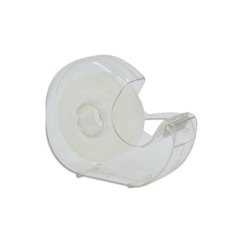 SIGN Dévidoir escargot transparent rechargeable +1 rouleau adhésif transparent 19 mmX33m Dim :67x67x23mm