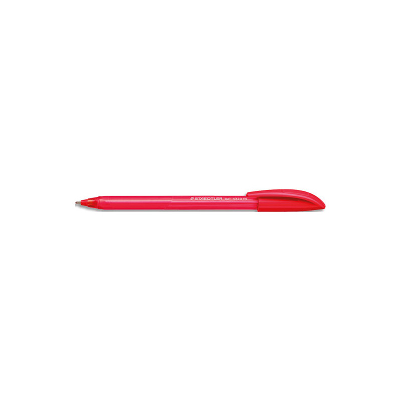STAEDTLER Stylo bille 4320. Corps triangulaire et capuchon. Pointe moyenne 1 mm. Coloris rouge