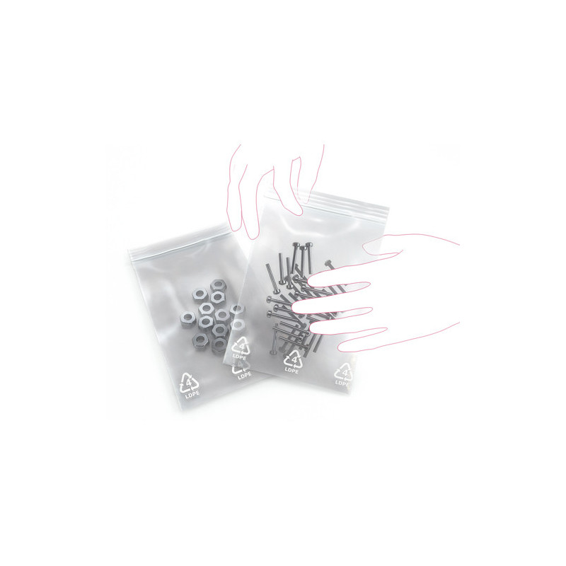 Sacs plastiques à fermeture rapide Transparent 160 mm x 220 mm