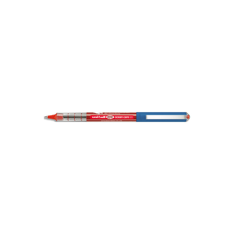 UNIBALL Roller encre liquide EYE OCEAN CARE. Pointe métal 0.7mm. Couleur rouge