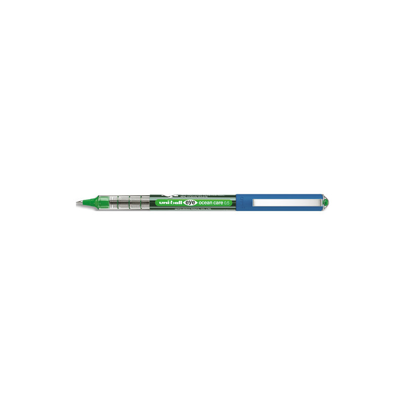 UNIBALL Roller encre liquide EYE OCEAN CARE. Pointe métal 0.7mm. Couleur vert