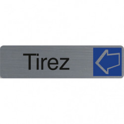 EXACOMPTA Plaque adhésive imitation aluminium Tirez 16,5X4,4 cm 67156E